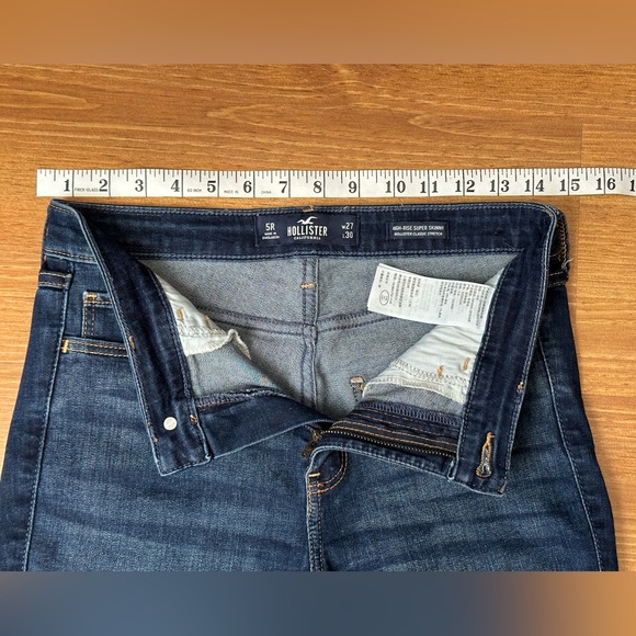 Hollister Dark Blue High Rise Super Skinny Classic Stretch denim 5R W27 L30 - Picture 4 of 4